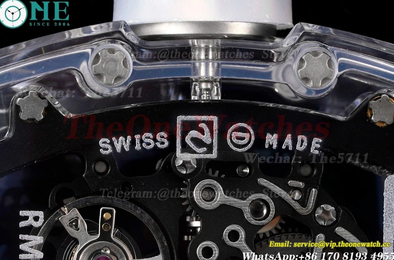 on strap  Dial RM055 Skeleton Transparent Transparent Rubber Sonic Clone  RMUL2 0208